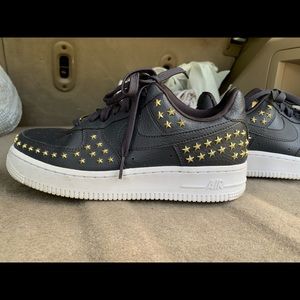 Gold Star Studded Nike Airforce Ones